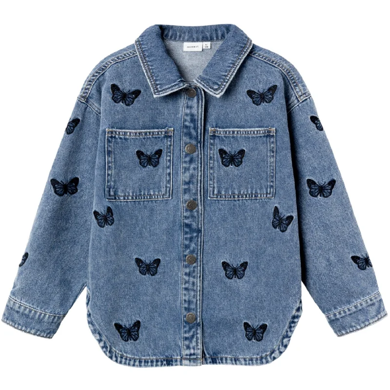 Women's military - style jackets with epaulets for a tough and fashionable appearanceName It Medium Blue Denim Elly Denim Jacket Women's military - style jackets with epaulets for a tough and fashionable appearanceName It Medium Blue Denim Elly Denim Jacket