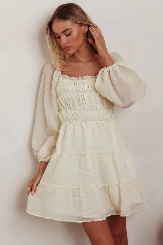 Backless Women Dress for a Sexy and Alluring Look at Evening EventsOn A High Puff Sleeves Low Back Mini Dress Ivory Backless Women Dress for a Sexy and Alluring Look at Evening EventsOn A High Puff Sleeves Low Back Mini Dress Ivory