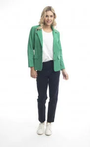 Women's military - style jackets with epaulets for a tough and fashionable appearanceOrientique Organic Cotton Blazer (Green or Navy) Women's military - style jackets with epaulets for a tough and fashionable appearanceOrientique Organic Cotton Blazer (Green or Navy)