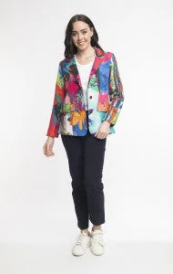 Women's trench coats with a removable belt for customizable stylingOrientique Printed Blazer Women's trench coats with a removable belt for customizable stylingOrientique Printed Blazer