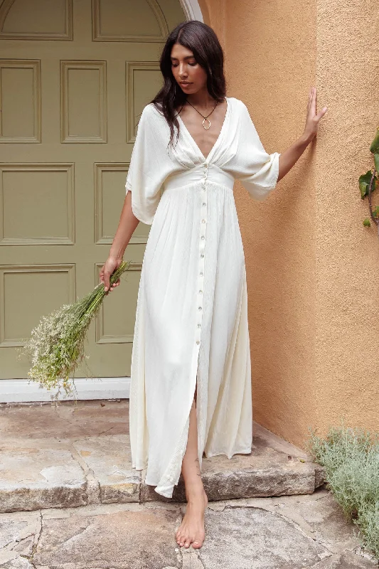 Mini Women Dress with a Short Hem for a Young and Trendy StyleParadise Found V-Neck Button Maxi Dress Natural Mini Women Dress with a Short Hem for a Young and Trendy StyleParadise Found V-Neck Button Maxi Dress Natural