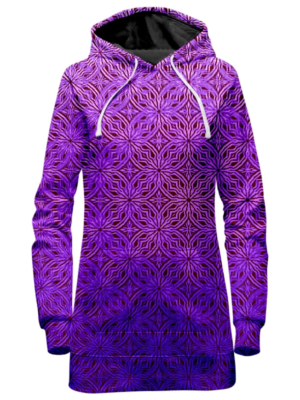 Women's hoodie with a kangaroo pocket and a pom - pom drawstring for added charmPsy Mosik Magenta Hoodie Dress Women's hoodie with a kangaroo pocket and a pom - pom drawstring for added charmPsy Mosik Magenta Hoodie Dress