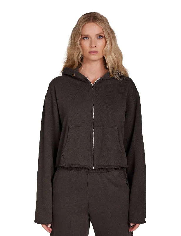 Women's sweatshirt with a mesh panel insert for breathability during workoutsRosa Raw Zip Hoodie Women's sweatshirt with a mesh panel insert for breathability during workoutsRosa Raw Zip Hoodie