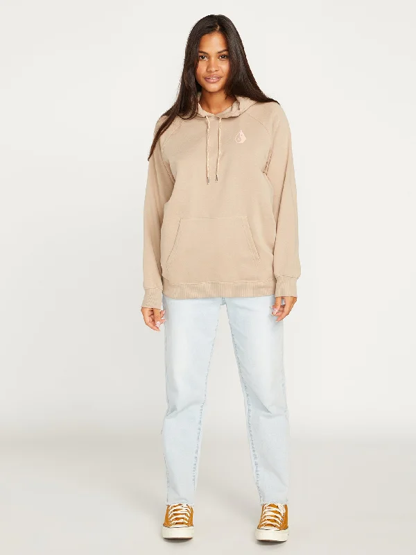 Women's cropped leather jackets with silver zippers for a punk - inspired outfitTruly Stoked Boyfriend Pullover Hoodie - Taupe Women's cropped leather jackets with silver zippers for a punk - inspired outfitTruly Stoked Boyfriend Pullover Hoodie - Taupe