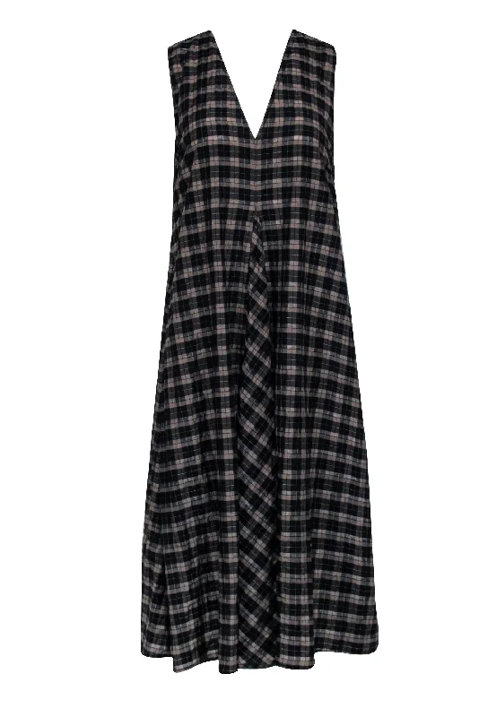 Pleated Women Dress with a Timeless and Elegant Texture Pleated Women Dress with a Timeless and Elegant Texture Ganni - Brown & Black Check Print Seersucker Midi Dress Sz 10 Pleated Women Dress with a Timeless and Elegant Texture Pleated Women Dress with a Timeless and Elegant Texture Ganni - Brown & Black Check Print Seersucker Midi Dress Sz 10