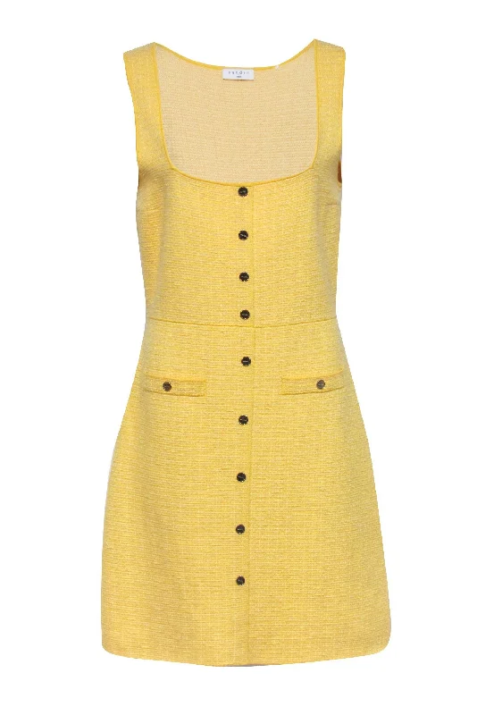 Empire Waist Women Dress to Accentuate the Bust and Conceal the Waist Empire Waist Women Dress to Accentuate the Bust and Conceal the Waist Sandro - Yellow Tweed Button-Up Sleeveless A-Line Dress Sz L Empire Waist Women Dress to Accentuate the Bust and Conceal the Waist Empire Waist Women Dress to Accentuate the Bust and Conceal the Waist Sandro - Yellow Tweed Button-Up Sleeveless A-Line Dress Sz L