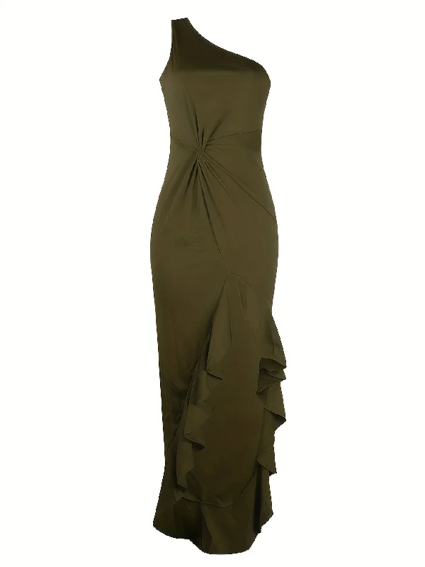 Wrap - Style Women Dress with Adjustable Fit for All Body Types Wrap - Style Women Dress with Adjustable Fit for All Body Types Sixsr Ruffle Trim Twist Dress, Sexy One Shoulder Sleeveless Maxi Dress, Women's Clothing Wrap - Style Women Dress with Adjustable Fit for All Body Types Wrap - Style Women Dress with Adjustable Fit for All Body Types Sixsr Ruffle Trim Twist Dress, Sexy One Shoulder Sleeveless Maxi Dress, Women's Clothing