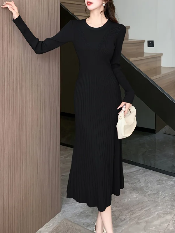 Wrap - Style Women Dress with Adjustable Fit for All Body Types Wrap - Style Women Dress with Adjustable Fit for All Body Types Sixsr Solid Color Long Sleeve Knit Dress, Chic Long Sleeve Crew Neck A-line Dress, Women's Clothing Wrap - Style Women Dress with Adjustable Fit for All Body Types Wrap - Style Women Dress with Adjustable Fit for All Body Types Sixsr Solid Color Long Sleeve Knit Dress, Chic Long Sleeve Crew Neck A-line Dress, Women's Clothing