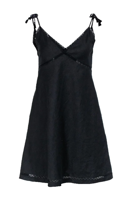 Pleated Women Dress with a Timeless and Elegant Texture Pleated Women Dress with a Timeless and Elegant Texture Theory - Black Linen Blend Sleeveless Lace Trim Dress Sz 0 Pleated Women Dress with a Timeless and Elegant Texture Pleated Women Dress with a Timeless and Elegant Texture Theory - Black Linen Blend Sleeveless Lace Trim Dress Sz 0