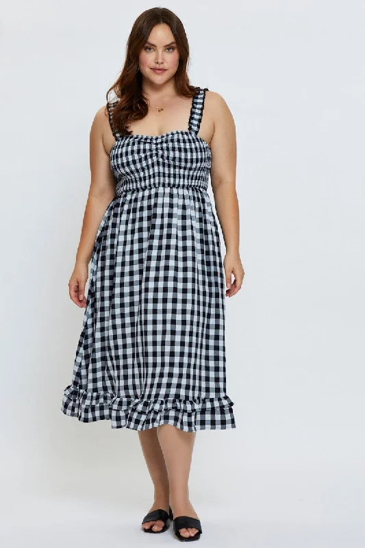 Midi dresses with animal prints for a bold and confident appearanceCheck Midi Dress Square Neck Sleeveless Midi dresses with animal prints for a bold and confident appearanceCheck Midi Dress Square Neck Sleeveless
