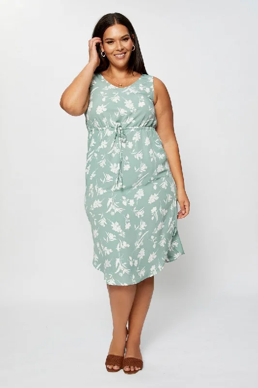 Midi dresses with embroidered accents for a unique and detailed designFloral Print Midi Dress Round Neck Sleeveless Midi dresses with embroidered accents for a unique and detailed designFloral Print Midi Dress Round Neck Sleeveless