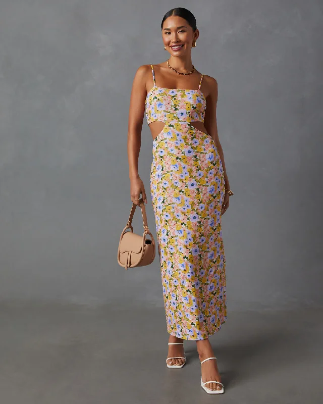 Midi dresses with animal prints for a bold and confident appearanceSkylar Side Cutout Floral Print Midi Dress Midi dresses with animal prints for a bold and confident appearanceSkylar Side Cutout Floral Print Midi Dress
