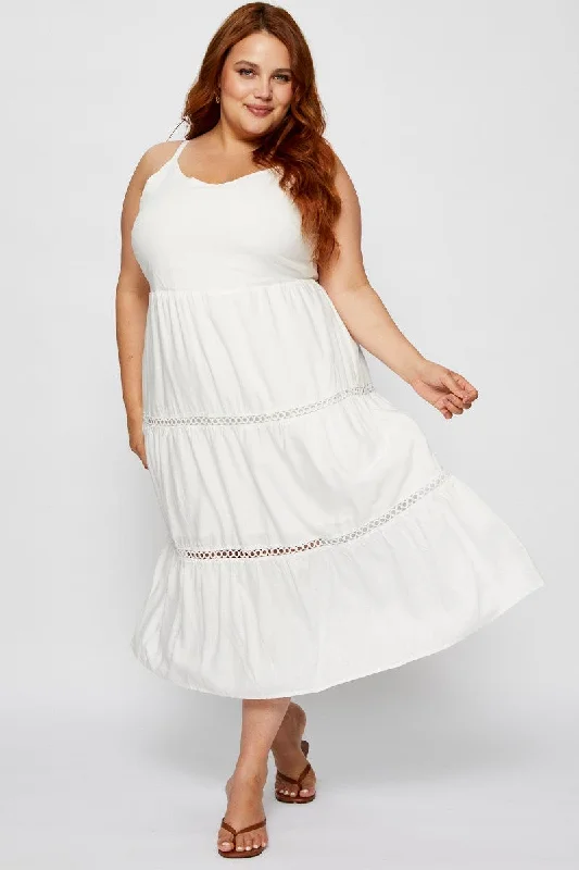 Midi dresses with bow accents for a sweet and charming lookWhite Maxi Dress V-neck Sleeveless Tie Midi dresses with bow accents for a sweet and charming lookWhite Maxi Dress V-neck Sleeveless Tie