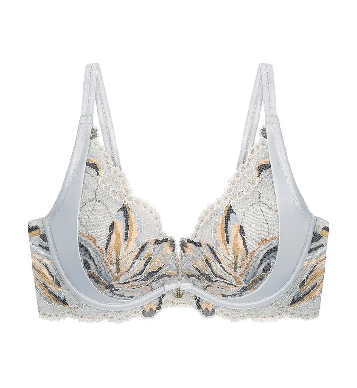 strapless lace bras for formal eventsARTISAN LACE DEEP V WIRED PUSH UP BRA 01