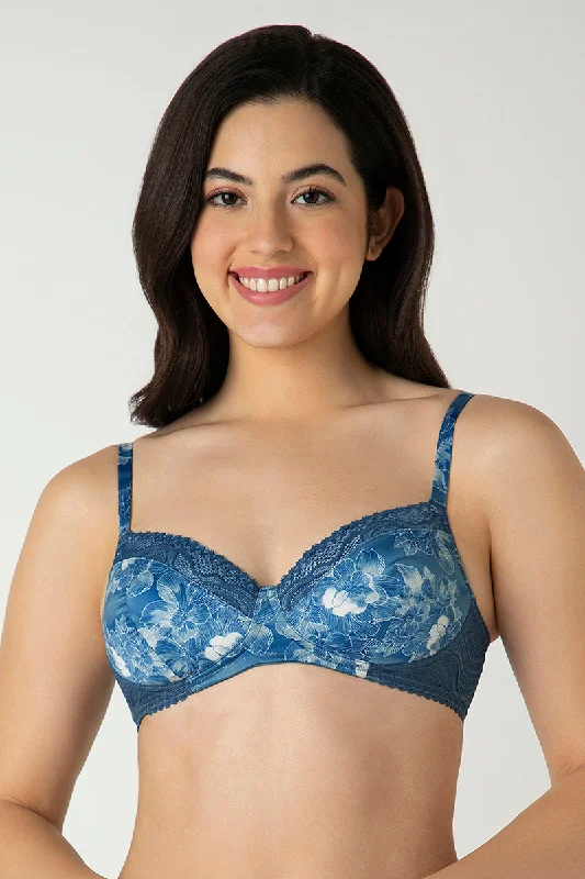 plunge wireless bras for a natural lookDemure Padded Non-Wired Demi Bra - Floral Fusion Print plunge wireless bras for a natural lookDemure Padded Non-Wired Demi Bra - Floral Fusion Print