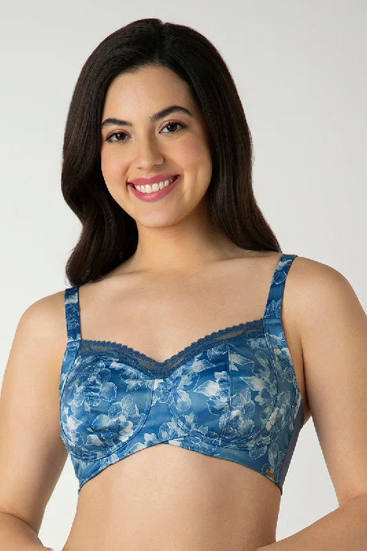 backless bras for revealing outfitsDemure Non-Padded Non-Wired Contour Bra - Floral Fusion Print