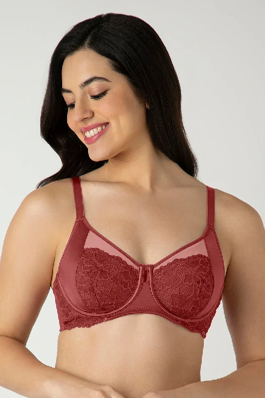 underwire sports bras for extra stabilityGlam Floral Non-Padded Wired Minimizer Bra - Cowhide underwire sports bras for extra stabilityGlam Floral Non-Padded Wired Minimizer Bra - Cowhide
