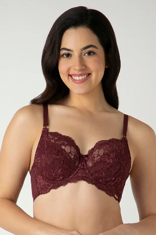 supportive sports bras for runningLuxe Support Non-Padded Wired Bra  - Windsor Wine