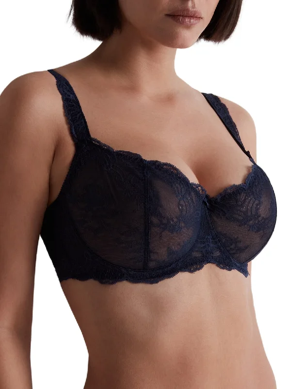 Wireless push up bras for comfortDanse Des Sens Comfort Half-Cup Bra - Evening Blue Wireless push up bras for comfortDanse Des Sens Comfort Half-Cup Bra - Evening Blue