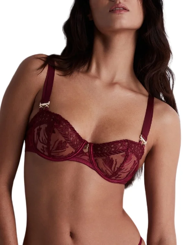 Push up bras made of soft microfiberMagnetic Spell Half Cup Demi Bra - Crimson Red Push up bras made of soft microfiberMagnetic Spell Half Cup Demi Bra - Crimson Red