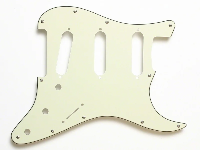 Shaper with built - in bra for added supportFender Stratocaster Pickguard, 11-Hole, Mint Green Shaper with built - in bra for added supportFender Stratocaster Pickguard, 11-Hole, Mint Green
