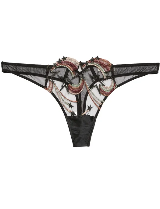 Seamless shaper for a no - show look under clothesFleur du Mal Shooting Star Embroidery Thong Seamless shaper for a no - show look under clothesFleur du Mal Shooting Star Embroidery Thong