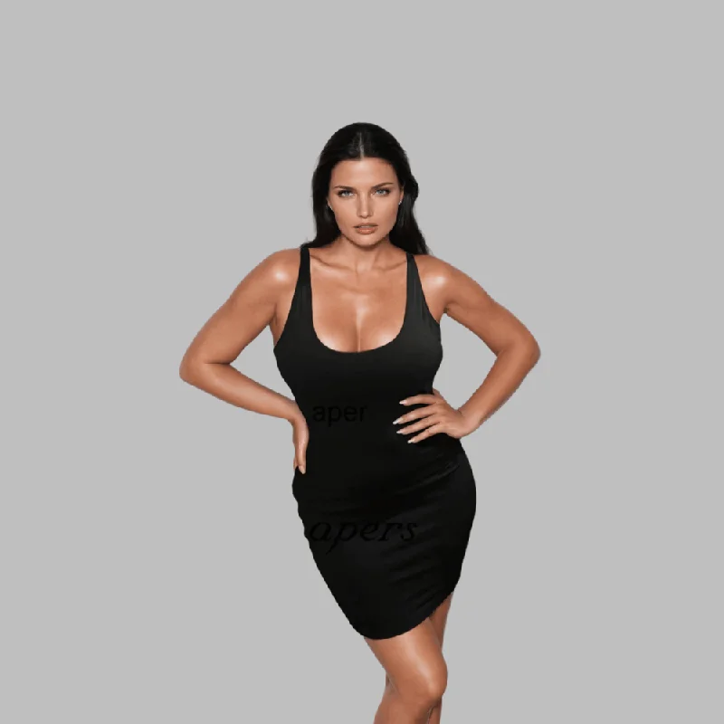Shaper with a zip - front for quick adjustment​Little Black shaper Slip Dress
