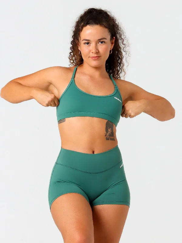 printed women sport bra with geometric patternsBase Essential Bra