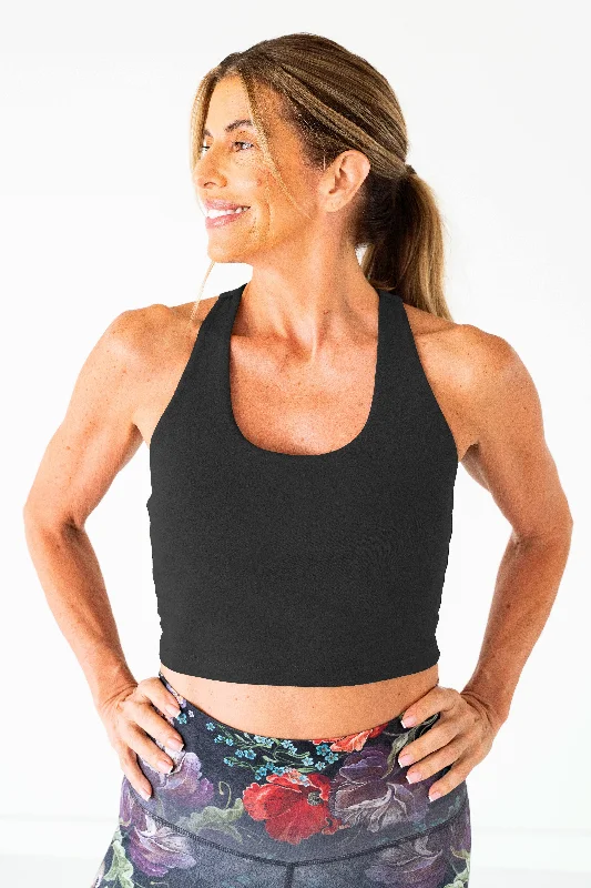 sleep women sport bra for comfortable restRacer Back Tank | Black