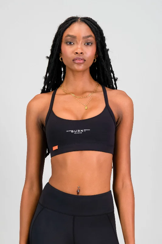 racerback women sport bra for freedom of movementThe Cali Sports Bra - Black