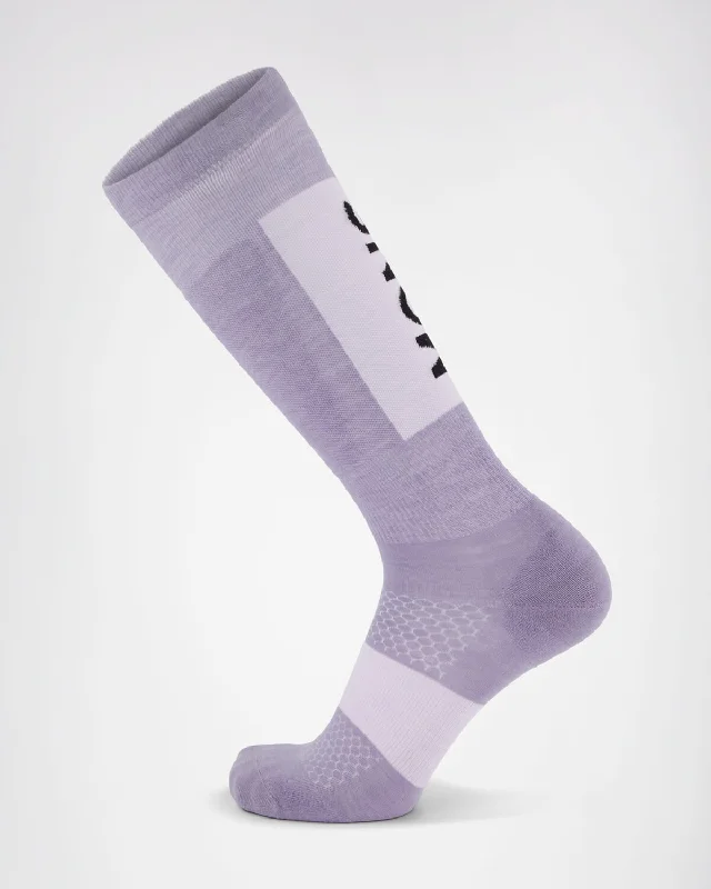 Women's heated electric socks for cold days​Atlas Merino Snow Sock - Thistle Cloud