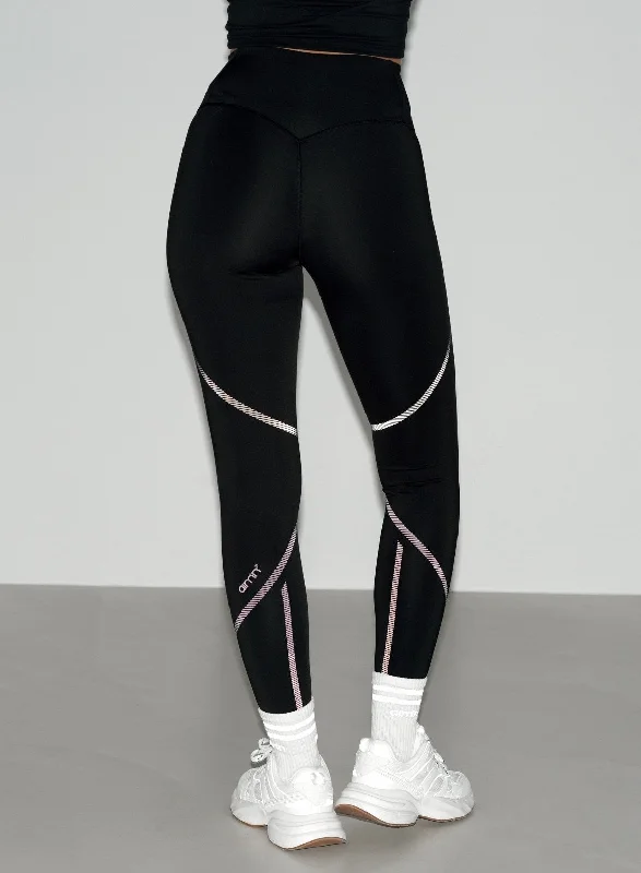 women tights with a UV - protection feature for outdoor activitiesBlack Reflective Warming Tights