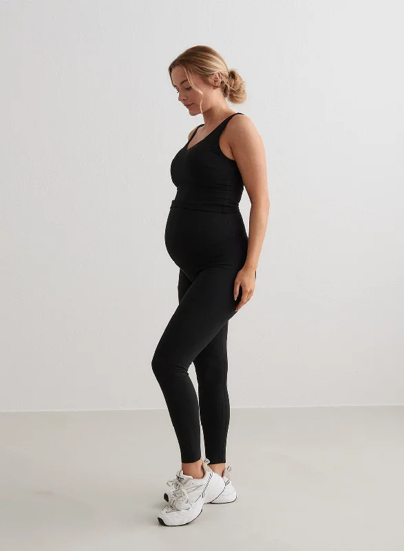 women tights with a textured surface for a unique feelBlack Sense Maternity Tights