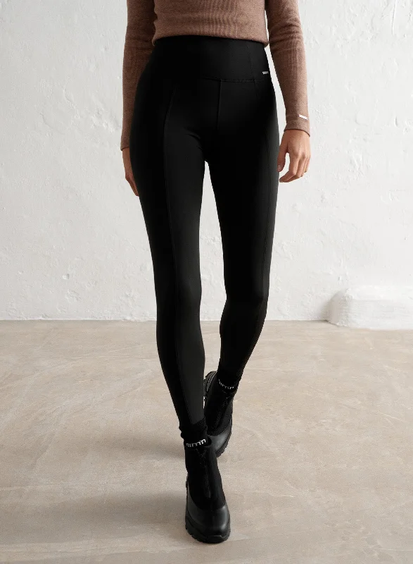 women tights for running and joggingBlack Warming Pintuck Tights