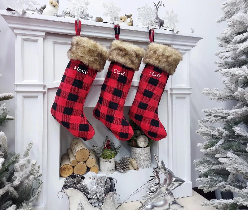 Flame - retardant work - wear stockingsBuffalo Plaid Christmas Stockings | Soft Long Plush & Fleece Lined Inside Red Black Check Cabin Rustic Decor Personalized Name Tag Flame - retardant work - wear stockingsBuffalo Plaid Christmas Stockings | Soft Long Plush & Fleece Lined Inside Red Black Check Cabin Rustic Decor Personalized Name Tag