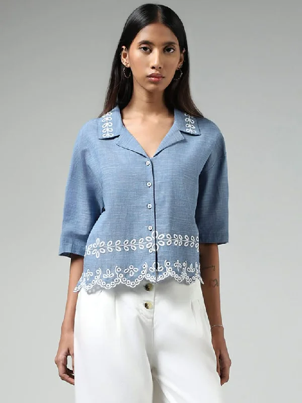 Women's spandex stretch pants Cargo women jeans with multiple pockets for added functionality Bombay Paisley Blue Embroidered Cotton Scalloped-Hem Shirt Women's spandex stretch pants Cargo women jeans with multiple pockets for added functionality Bombay Paisley Blue Embroidered Cotton Scalloped-Hem Shirt