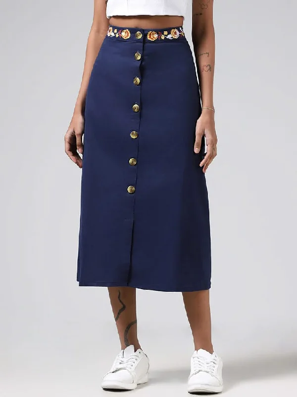Women's pants with hidden pockets Embellished women jeans with studs or rhinestones for a glamorous touch Bombay Paisley Navy Embroidered Cotton Skirt Women's pants with hidden pockets Embellished women jeans with studs or rhinestones for a glamorous touch Bombay Paisley Navy Embroidered Cotton Skirt