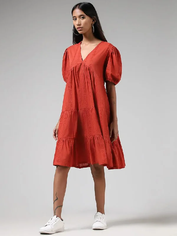 Women's junior - sized denim pants Distressed women jeans for a trendy and edgy look Bombay Paisley Rust Threadwork Embroidered Tiered Dress Women's junior - sized denim pants Distressed women jeans for a trendy and edgy look Bombay Paisley Rust Threadwork Embroidered Tiered Dress