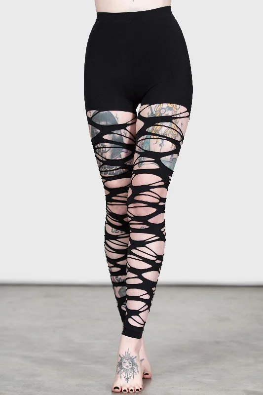 women tights for a ski vacation on the slopesCarved Up Slashed Tights