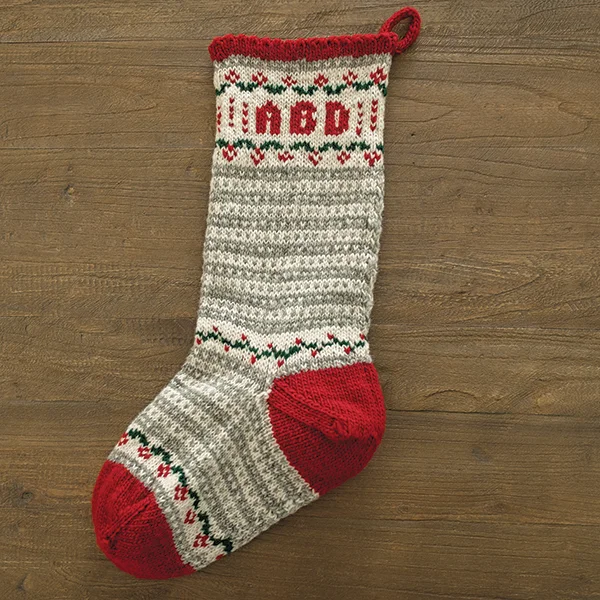 Toddler - sized soft cotton stockings​Stripes and Garlands Christmas Stocking Kit