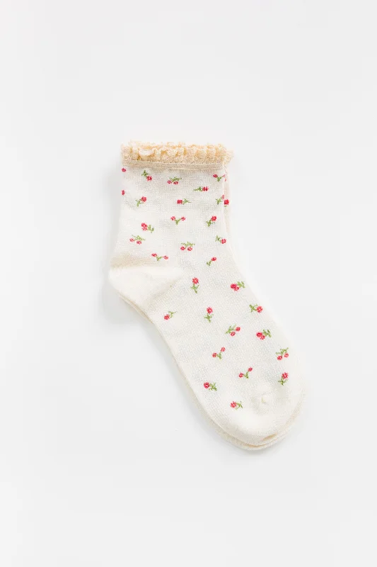 women tights for a Christmas party outfitCove Misty Floral Quarter Sock
