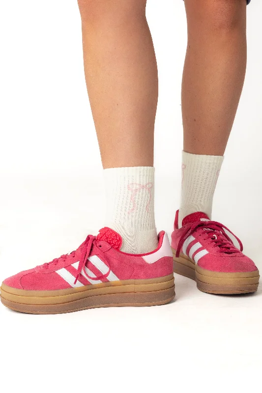 women tights for a night out with a short dressCove Pink Bow Socks