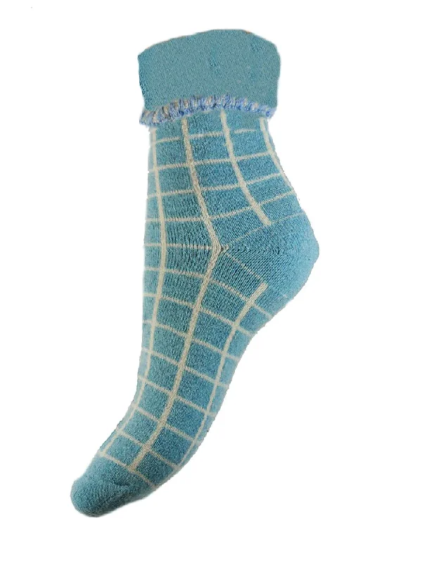 women tights for running and joggingLight Blue Checked Cuff Socks