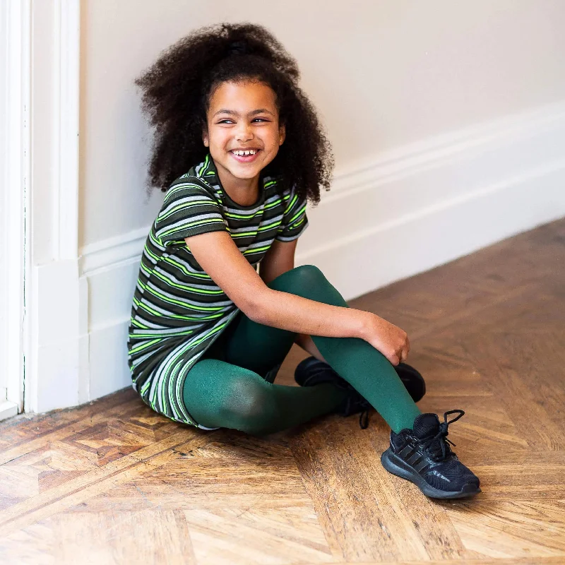 women tights with a control top for shapingTween Tights - Hit the Bottle Green