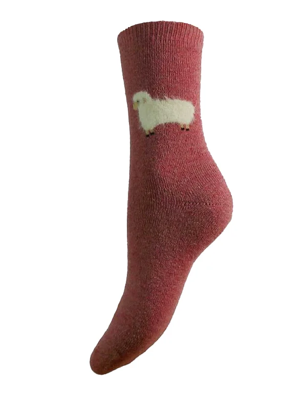 women tights for dance classes like ballet and jazzLight Pink Wool Blend Socks With Fluffy Sheep