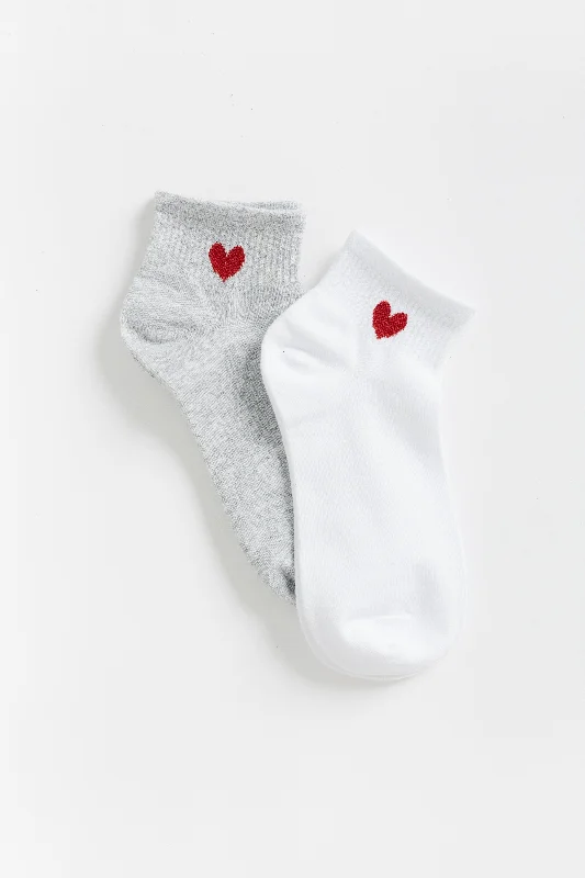 women tights for yoga and Pilates sessionsLola Heart Quarter Socks 2 Pack