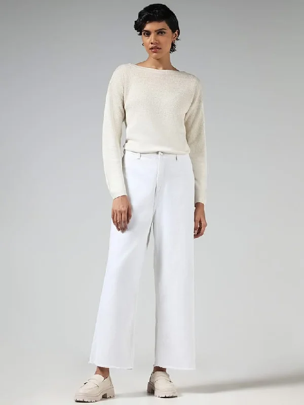 Women's pants for running Wide - leg women jeans for a modern and relaxed vibe LOV Dull Gold Sequin Sweater Women's pants for running Wide - leg women jeans for a modern and relaxed vibe LOV Dull Gold Sequin Sweater
