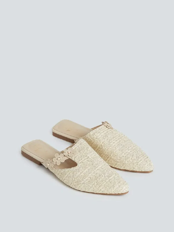 Women's winter - warm fleece - lined pants Bootcut women jeans to complement various shoe styles LUNA BLU Beige Weave Textured Mules Women's winter - warm fleece - lined pants Bootcut women jeans to complement various shoe styles LUNA BLU Beige Weave Textured Mules