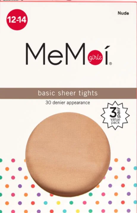 Glitter - infused party - wear stockingsMemoi Girls 30 Denier Sheer Stockings 3-Pack - Nude MK-3033 Glitter - infused party - wear stockingsMemoi Girls 30 Denier Sheer Stockings 3-Pack - Nude MK-3033