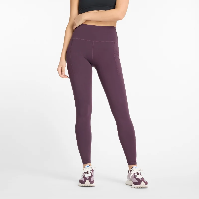 colorful women tights in bright red for a bold statementNew Balance Women's NB Sleek Pocket High Rise Legging 27"